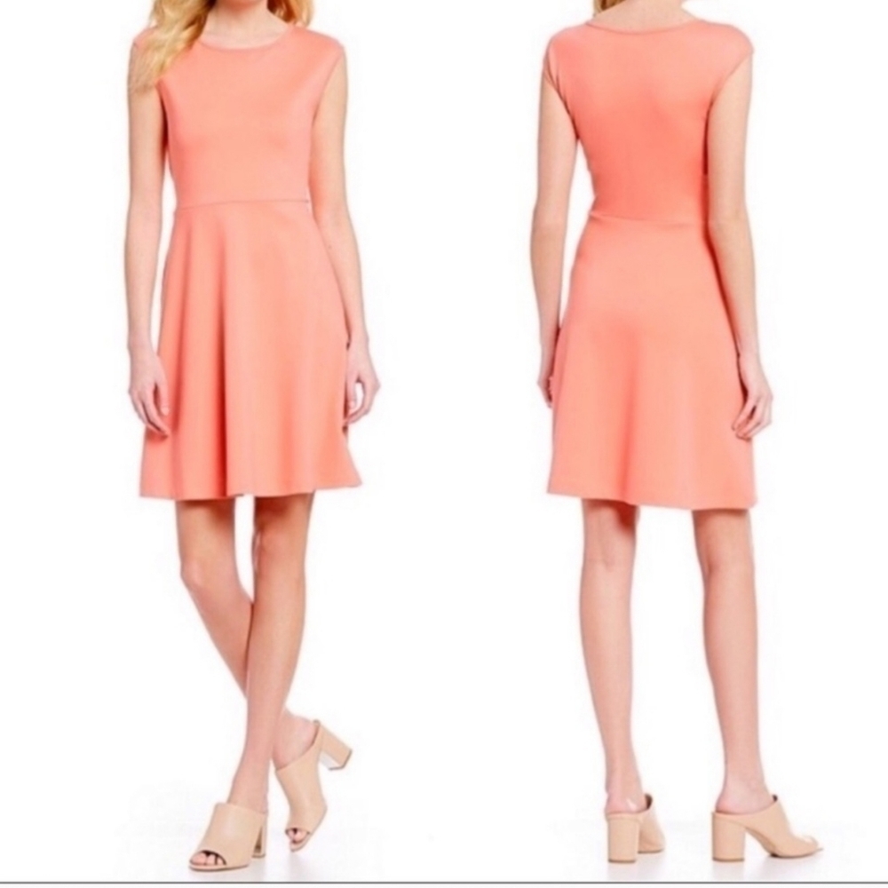 Draper James A-Line Ponte Knit Light Coral Dress Size XL, colorful, classic